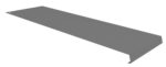 A rectangular metal sheet with a bent edge on one side and a small hole in the opposite corner, shown against a white background.