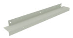 A long, flat metal bracket with flanges on either side and several holes for mounting. The bracket is light gray and viewed from an angle, showing its linear and symmetrical shape.