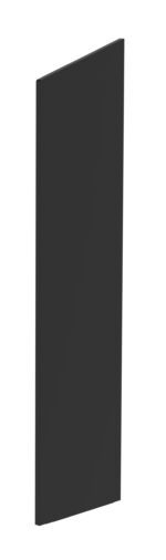 A sleek, tall, black rectangular object resembling a slim panel or screen. It is positioned at a slight angle, showcasing its thin profile against a white background.
