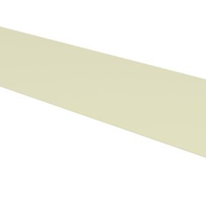 A beige, rectangular metal bracket with bent edges and a single mounting hole on one side, angled against a plain white background.
