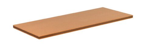 ltxjpifzxewz0rlkgh7y.jpg Rectangular wooden shelf board with a smooth surface and a light brown color, placed on a white background.