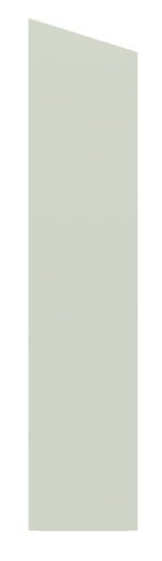 A tall, rectangular, light gray panel with a slight diagonal cut at the top. The texture appears smooth, and the overall design is minimalist, possibly intended for interior use, such as a door or wall panel.