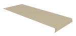 A beige rectangular metal bracket with a hole in one corner, featuring a bent edge along one side.