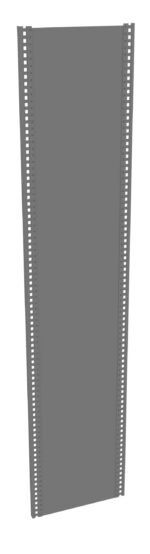 A tall, grey, perforated metal panel, primarily intended for industrial or commercial use. The panel features evenly spaced holes along its left and right edges, suggesting it might be used for mounting or connecting purposes.