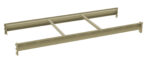 A tan metal ladder-like structure with two long parallel beams connected by two shorter perpendicular bars. It appears to be a support framework or component of a larger assembly.