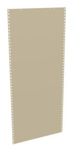 A long sheet of beige or light brown paper with perforated edges on both sides, typically used for dot matrix printers. The paper has a vertical orientation and no visible text or markings.