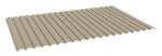 A 3D rendering of a beige corrugated metal sheet with parallel ridges, displayed at an angle against a plain white background.