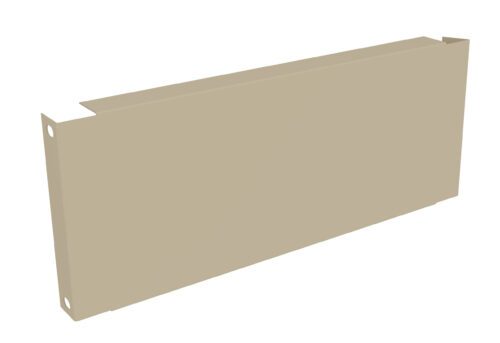 A beige rectangular metal panel with mounting holes on each end, designed for use in construction or architectural applications. The panel is shown at an angle, highlighting its smooth surface and rectangular shape.