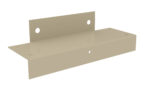 A beige metal bracket with a right-angled design, featuring two large holes on the vertical section and smaller holes on the horizontal section. Designed for mounting or structural support.