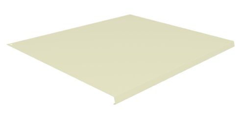 A flat, beige rectangular metal panel with a slight lip on one edge. It has a smooth surface and appears to be designed for construction or architectural use. The panel is viewed from an angle against a white background.