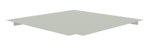 A flat, square, light gray panel with an interlocking edge design is shown on a white background. The panel appears to be made of a solid material and is suspended at a slight angle.