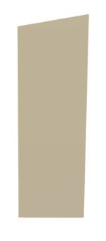 A tall, rectangular, slightly tilted beige panel with a smooth texture, set against a plain white background.