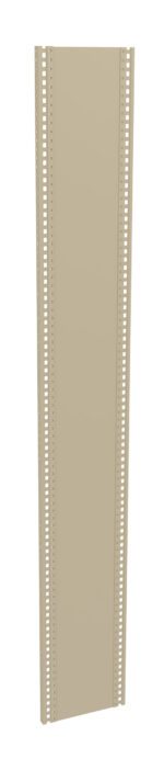 A tall, beige, rectangular metal panel with evenly spaced perforations along both vertical edges. The design suggests it may be used for construction or as part of an assembly system.