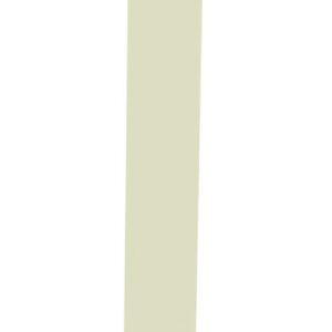 A tall, narrow, light beige rectangle with slightly tilted sides set against a white background.