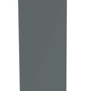 A tall, flat, rectangular panel with a dark gray surface, standing upright against a white background.