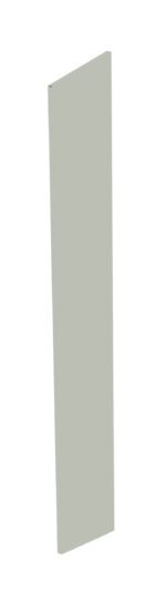 A tall, rectangular, and flat gray panel is set against a white background. The panel is upright and has a smooth surface, with its edges slightly visible.