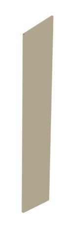 A vertical beige rectangular panel with a slightly angled perspective. The panel appears to be a flat, solid piece without any visible features or textures. The background is plain white.