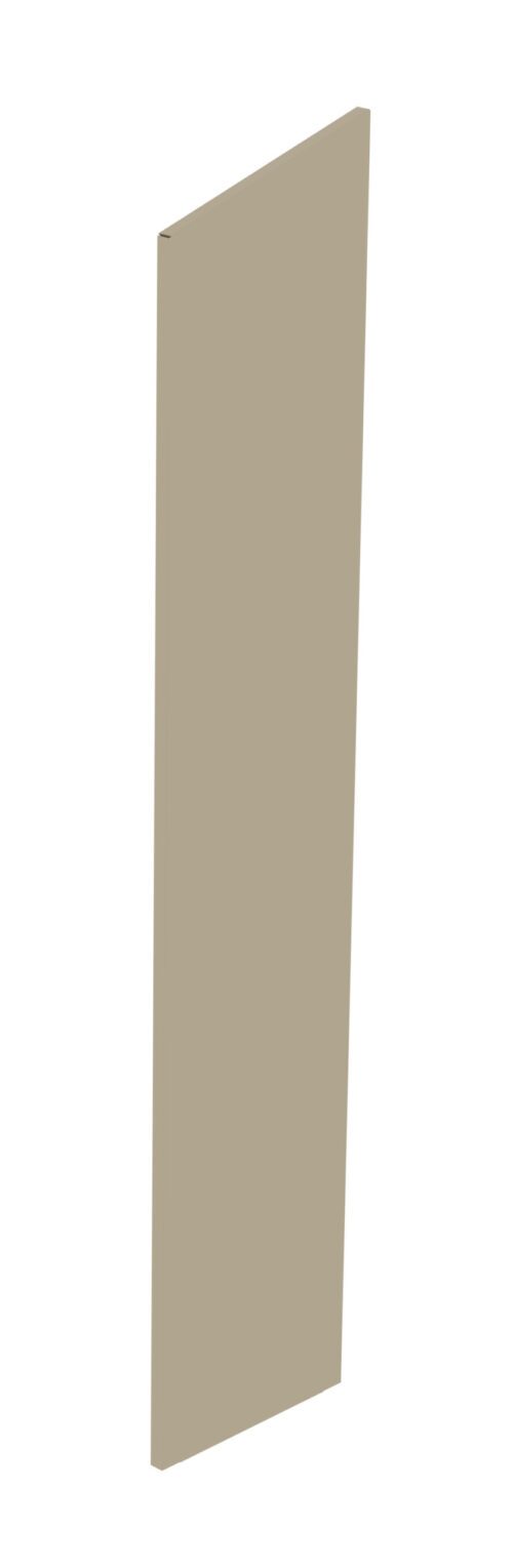 A vertical beige rectangular panel with a slightly angled perspective. The panel appears to be a flat, solid piece without any visible features or textures. The background is plain white.