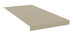 Tilted view of a flat, rectangular beige slab, resembling a narrow table or bench, with a shadow underneath. The surface appears smooth and solid. The plain white background emphasizes its shape and color.