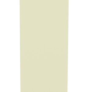 A tall, narrow, beige monolith standing against a white background, slightly tilted to the left.