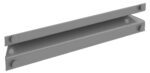 A gray, rectangular metal bracket with mounting holes on both ends, designed for structural support or attachment purposes.