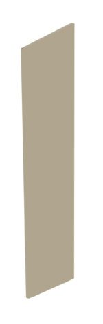 A tall, rectangular, grayish-brown panel is displayed against a white background. The panel is positioned at a slight angle, showcasing its thin profile.