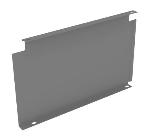 A metallic bracket with a rectangular shape, featuring two protruding edges on opposite sides. The bracket has holes on both sides for mounting or attachment purposes. The surface appears smooth and has a neutral gray color.