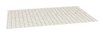 A 3D-rendered image of a rectangular wire mesh panel, viewed at an angle. The mesh is uniformly grid-like with evenly spaced horizontal and vertical lines, resembling a flat lattice structure on a white background.