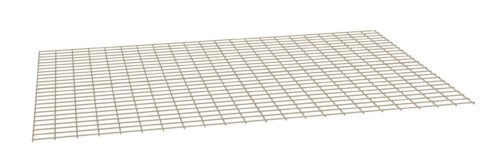 A 3D-rendered image of a rectangular wire mesh panel, viewed at an angle. The mesh is uniformly grid-like with evenly spaced horizontal and vertical lines, resembling a flat lattice structure on a white background.
