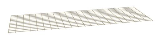 A rectangular metal grid displayed at a slight angle. The grid consists of evenly spaced horizontal and vertical bars creating a mesh-like structure. The surface appears to be smooth and light-colored.
