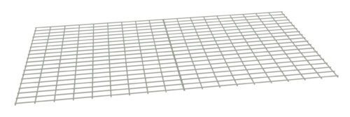 Image of a white wire mesh panel in a rectangular shape, lying horizontally. The grid pattern is uniform, creating a series of square openings. The panel is on a plain white background.