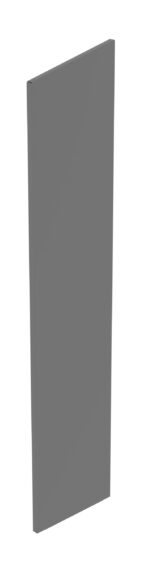 A tall, narrow, gray rectangular panel is displayed against a plain white background. The panel is slightly tilted to the left, revealing its flat surface and thin profile.