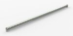 A long, thin, metallic beam with evenly spaced holes is placed against a white background.