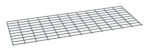 A rectangular metal grid with evenly spaced, parallel bars intersecting at right angles, forming small square openings. The grid is tilted slightly, showing depth and perspective against a plain white background.