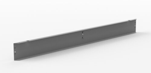nqnr4o2ob74zuvhhzmq1.jpg A long, flat, rectangular metal beam with a smooth, dark surface. It has several small circular holes evenly spaced along its length, positioned horizontally on a light gray background.