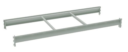 Image of a gray metal cable tray with a ladder design, featuring side rails and horizontal rungs. Its simple and industrial appearance suggests its for organizing and supporting cables in construction or electrical installations.