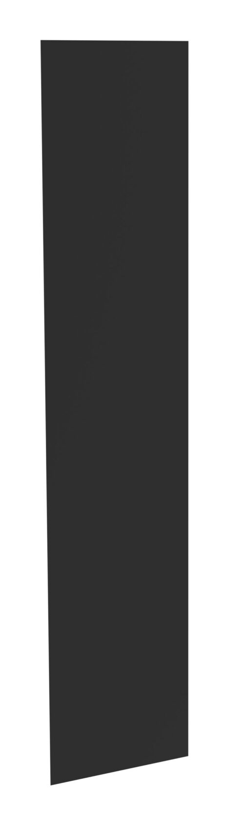 A dark, vertical rectangle shape is centered against a white background, creating a stark contrast between the black shape and the surrounding area.