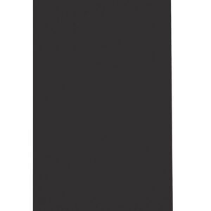 A tall, black rectangular panel with a slight tilt to the left against a white background.