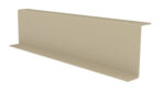 A beige, metallic bracket with an L-shaped design, featuring holes on each end for mounting. The bracket is displayed against a plain white background, highlighting its smooth surface and straight edges.