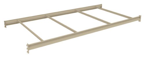 Rectangular metal framework with a beige finish, featuring three evenly spaced crossbars. The structure is flat and typically used for shelving or support purposes.