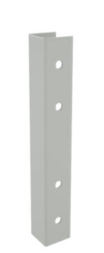 A vertical metal bracket with a right-angled shape, featuring four evenly spaced holes along its length. The bracket is designed for mounting or support and is displayed against a plain white background.