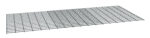 Image of a large, rectangular metal grate with parallel horizontal and vertical bars, forming a grid-like pattern. The grate is slightly raised from the surface and is shown against a plain white background.