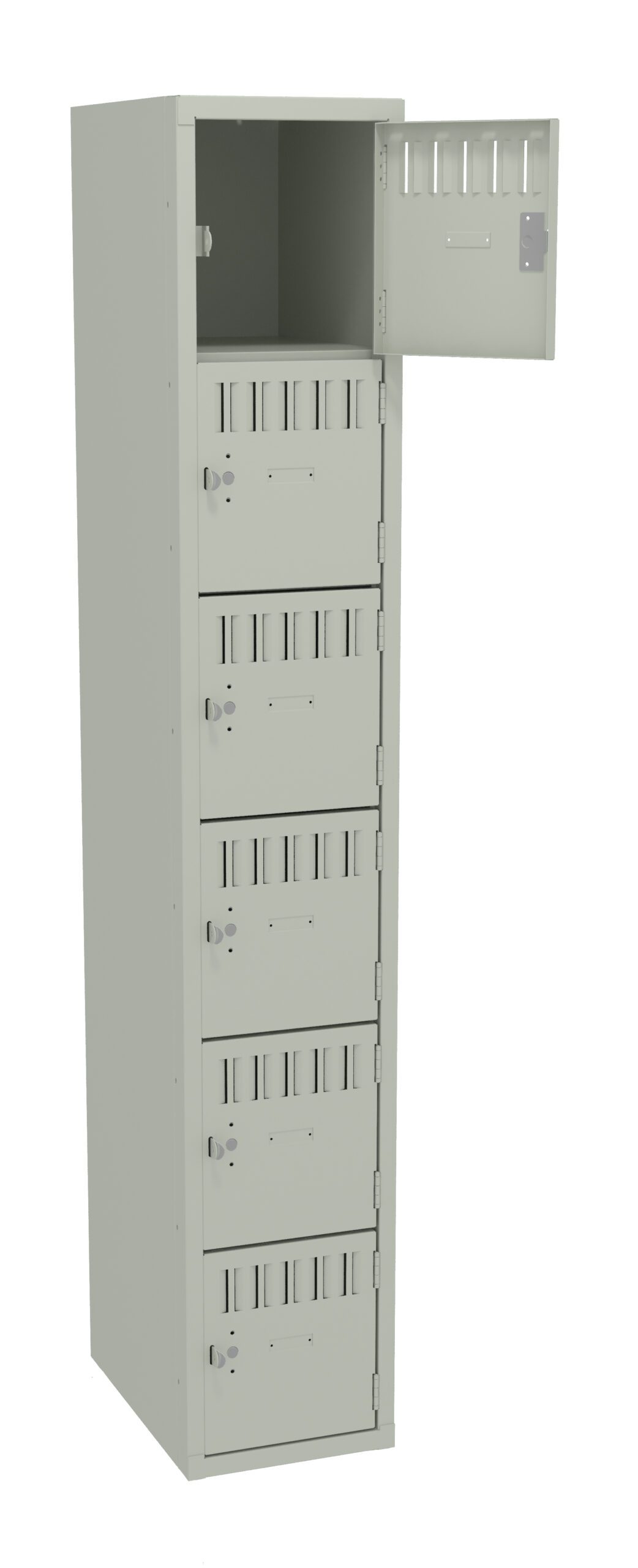 12" W x One-Wide Unassembled Six-Tier Box Locker without Legs Light Grey