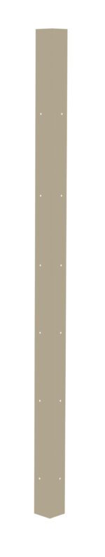 A vertical, beige rectangular post with small holes evenly spaced along its length. The post has a three-dimensional appearance, suggesting it is a corner piece or support beam. The background is plain white.