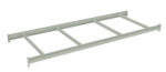 A light gray metal cable ladder tray with two long parallel side rails and four evenly spaced crossbars connecting them. The structure is designed to support cables and wires in electrical installations.