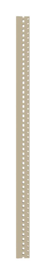 A tall, beige, perforated metal strip with evenly spaced rectangular holes running along its length, displayed on a white background.