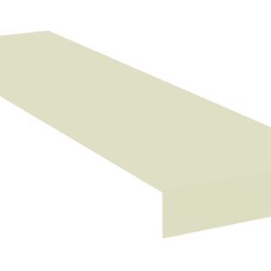 A long, rectangular, light beige box with an open top, presented from a slightly elevated angle, showing perspective and depth.