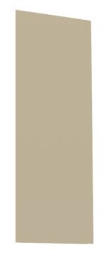 A tall, rectangular beige panel set against a white background.