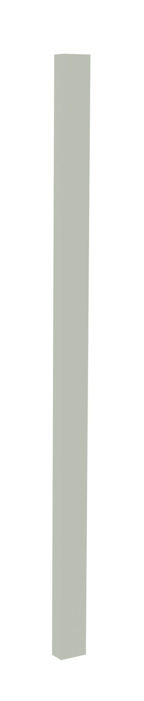 A tall, narrow, vertical rectangular pillar with a light gray color against a plain white background.
