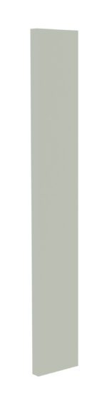 A tall, narrow, rectangular block standing upright against a white background. The block is a light, muted pastel green color.